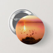 桃色と桃色の夕日 缶バッジ (正面&裏面)