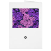 桃色と紫紫色の牡丹と紫陽花 (裏面)