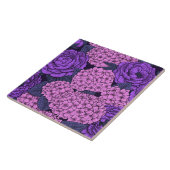桃色と紫紫色の牡丹と紫陽花 タイル (側面)