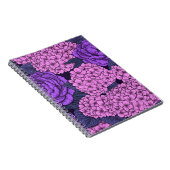 桃色と紫紫色の牡丹と紫陽花 ノートブック (右側)