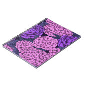 桃色と紫紫色の牡丹と紫陽花 ノートブック (左側)