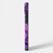 桃色と紫紫色の牡丹と紫陽花 iPhoneケース (左側面)