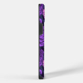 桃色と紫紫色の牡丹と紫陽花 iPhoneケース (右側面)