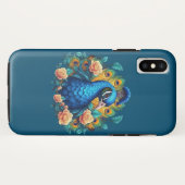桃色のバラと孔雀 Case-Mate iPhoneケース (裏面(横))