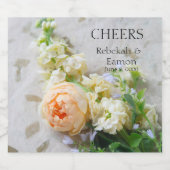 桃色のバラの花束 リキュールボトルラベル (シングルラベル)