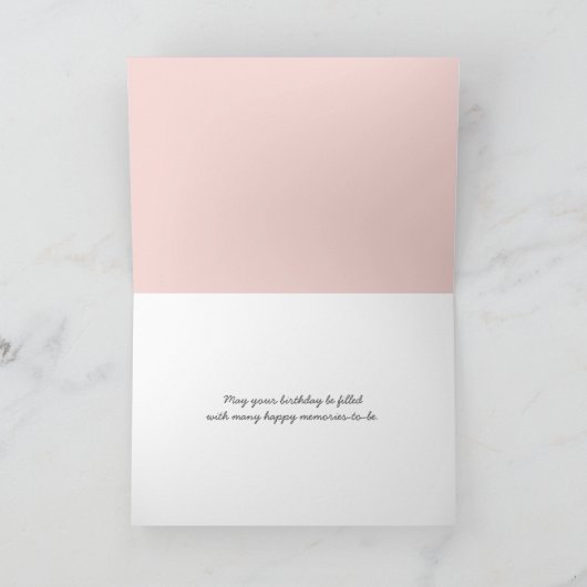 桃色のバラ誕生日 カード (内部)