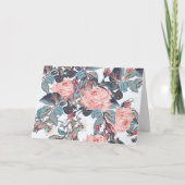 桃色のバラ誕生日 カード (正面)