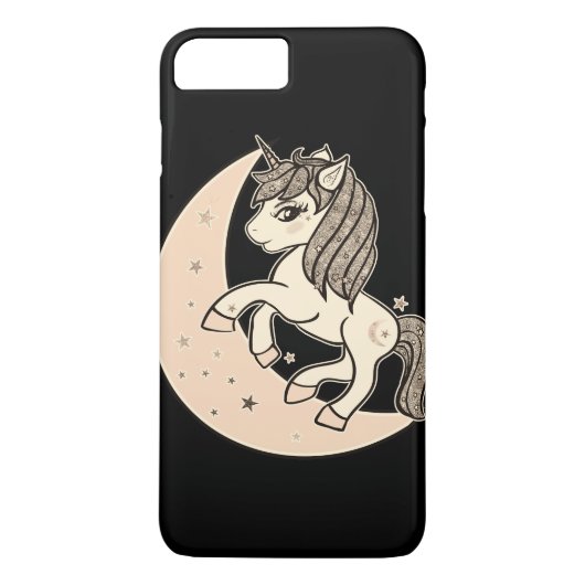 桃色のピンクの天体の月と星のユニコーン Case-Mate iPhoneケース (裏面)