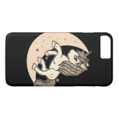 桃色のピンクの天体の月と星のユニコーン Case-Mate iPhoneケース (裏面(横))