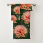 桃色のピンクの花柄 バスタオルセット (インサイチュ)