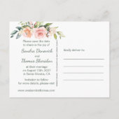 桃色のフローラ、日付を保存 インビテーションポストカード (裏面)