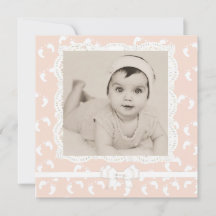桃色のベビーガール誕生のお知らせ
