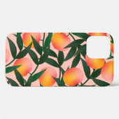 桃色の地紋。手描きの果物 Case-Mate iPhoneケース (裏面 (横))
