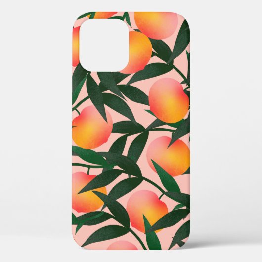 桃色の地紋。手描きの果物 Case-Mate iPhoneケース (裏面)