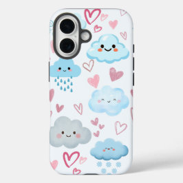 桃色の夢のような雲 iPhone 16ケース