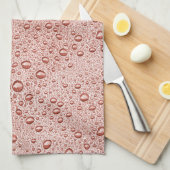 桃色の水滴 キッチンタオル (四つ折り)
