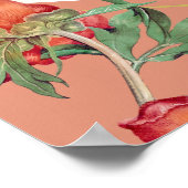 桃色の牡丹の花結婚の座席表 ポスター (角)