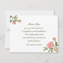 桃色の牡丹の花 サンキューカード