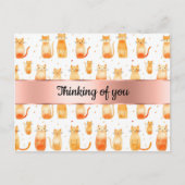 桃色の猫考えたちよ ポストカード (正面)