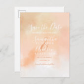 桃色の珊瑚礁のグラデーション水色 案内ポストカード (正面/裏面)