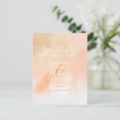 桃色の珊瑚礁のグラデーション水色 案内ポストカード (スタンド正面)