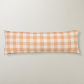 桃色の白チェック柄のギンガム模様 ボディピロー (裏面)