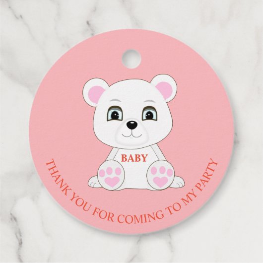 桃色の白熊感謝していに咲く フェイバータグ (裏面)