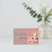 桃色の皮の気にビジネスカード 名刺 (スタンド正面)