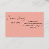 桃色の皮の気にビジネスカード 名刺 (裏面)