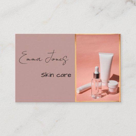 桃色の皮の気にビジネスカード 名刺 (正面)