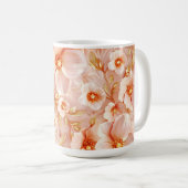桃色の繊細な花 コーヒーマグカップ (正面右)