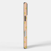 桃色の背景に六角形の花柄 Case-Mate iPhoneケース (裏面 / 右)