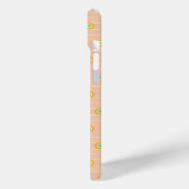 桃色の背景に六角形の花柄 Case-Mate iPhoneケース (裏面 / 左)