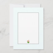桃色の花のグリーティングカード サンキューカード (裏面)