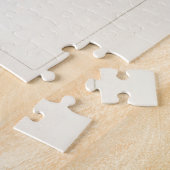 桃色の花の水色絵画の ジグソーパズル (側面)