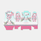 桃色の花はアクアグラデーションブルー フェイバーボックス (折り畳みなし)