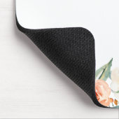 桃色の花ガーリーモノグラムの マウスパッド (コーナー)