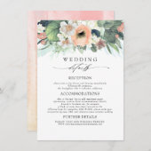 桃色の花結婚の情報 エンクロージャーカード (正面/裏面)