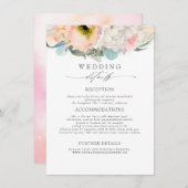 桃色の花結婚の情報 エンクロージャーカード (正面/裏面)