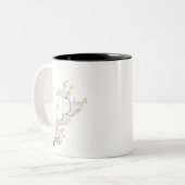 桃色の花 ツートーンマグカップ (正面左)
