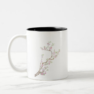 桃色の花 ツートーンマグカップ