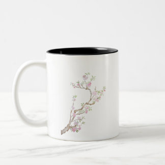 桃色の花 ツートーンマグカップ