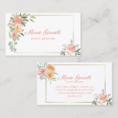 桃色の花 名刺 (正面/裏面)