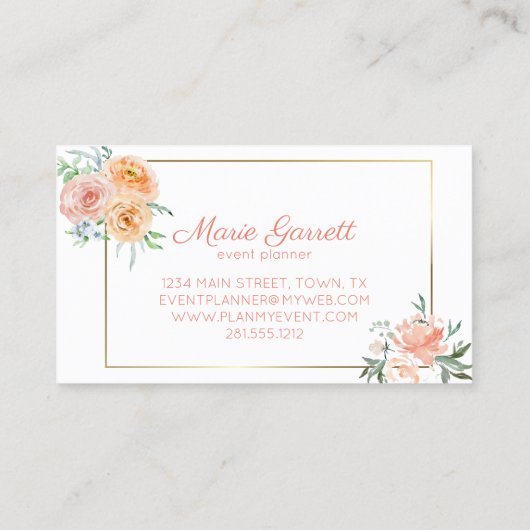 桃色の花 名刺 (裏面)