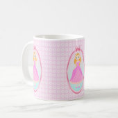 桃色の誕生日パーティーのおとぎ話プリンセス コーヒーマグカップ (正面左)