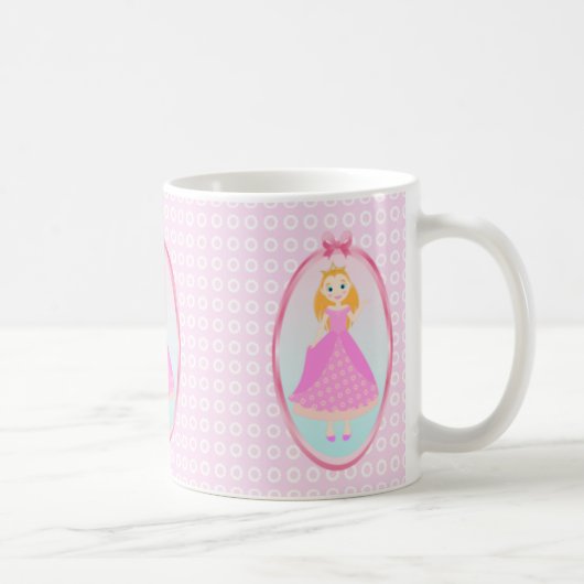 桃色の誕生日パーティーのおとぎ話プリンセス コーヒーマグカップ (右)