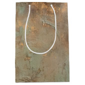 桃色アクア ティール ローズゴールド ブライダルシャワー ウェディング ミディアムペーパーバッグ (正面)