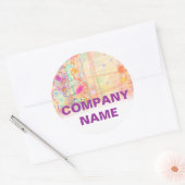 桃色ステッカー-ちょうど ラウンドシール (封筒)