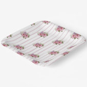 桃色ストライプ紫陽花ベビーの呼吸フローラ ペーパープレート (傾斜あり)