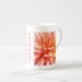 桃色ダリア ボーンチャイナマグカップ (正面右)
